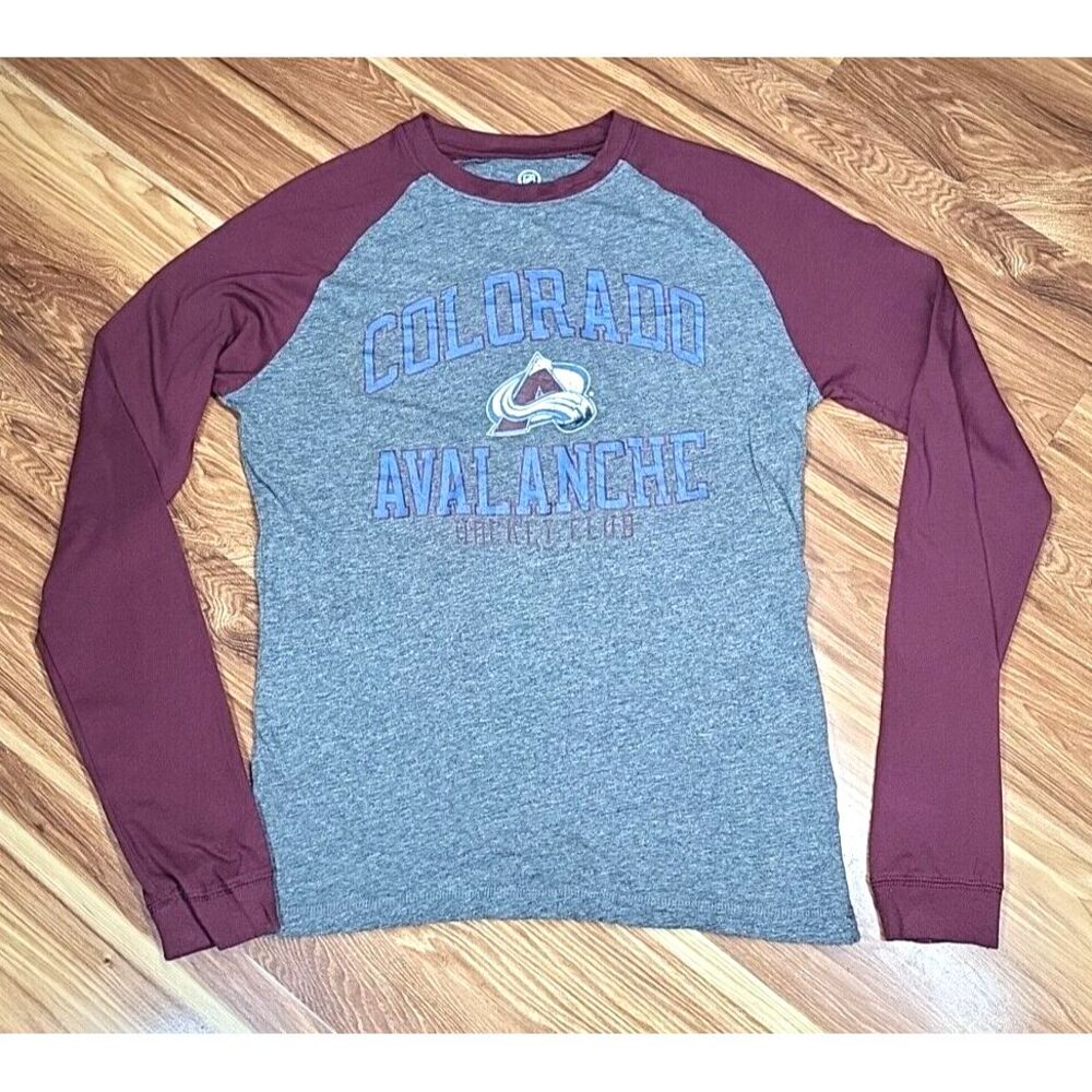 Colorado Avalanche‎ Ringer T Shirt Size Small NHL Hockey Club Long Sleeve Sport